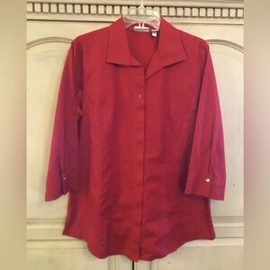 Women's Red Button-Up Top Chico’s Size 2